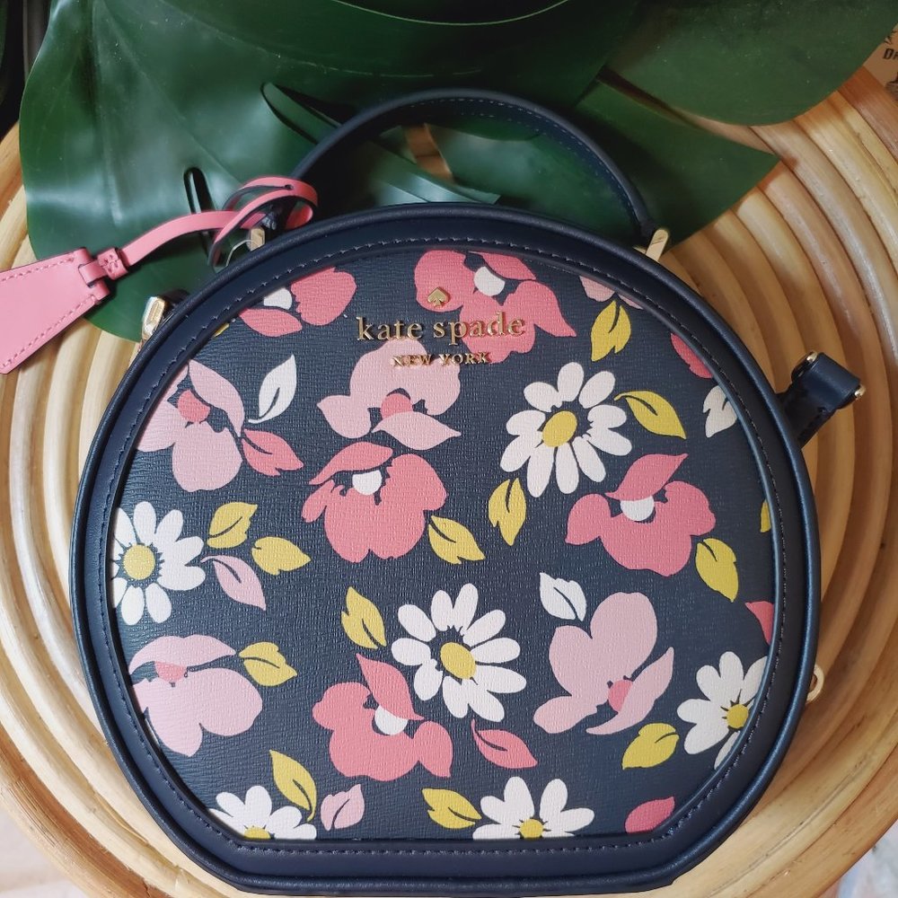 New Kate Spade Traveler Road Trip Floral Print Crossbody Blue Multi - Picture 1 of 5